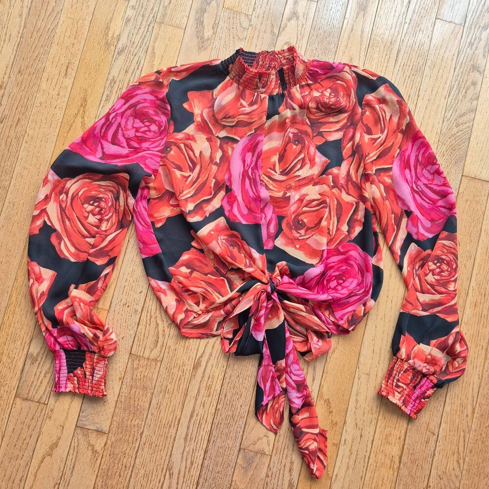 Maison Cinqcent Front Tie Blouse Size Small